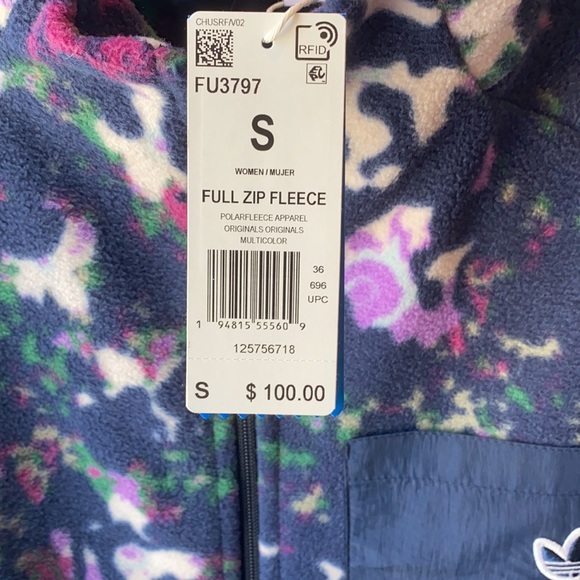 NWT adidas Originals Full Zip Fleece Jacket - Picture 9 of 10